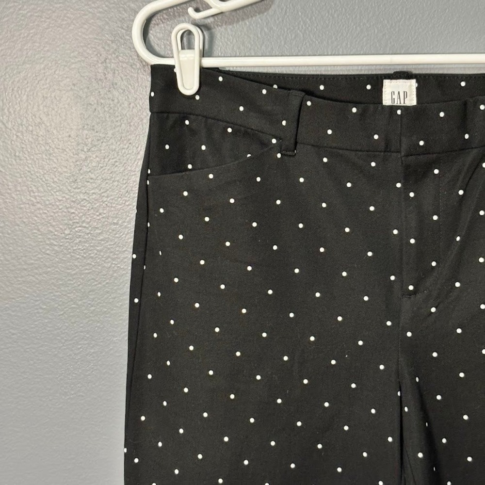 Gap Signature Skinny Ankle Pants Womens 10 Tall Black Polka Dot Stretch Classic - Picture 4 of 8